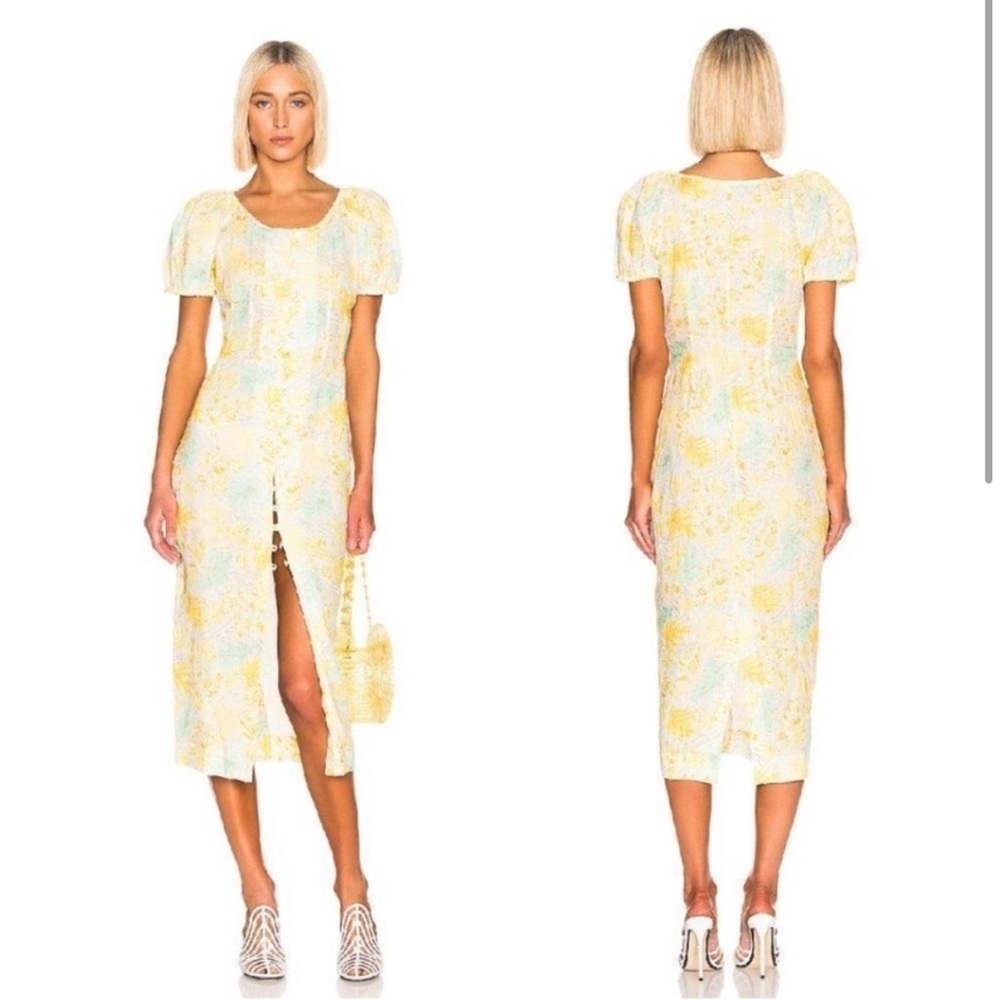 Cult Gaia Charlotte Linen Blend Midi Dress